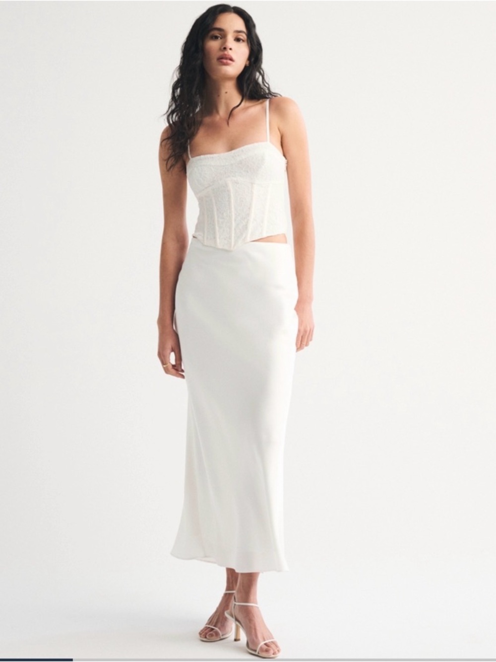 Abercrombie & Fitch High Rise Satin Maxi Set Skirt